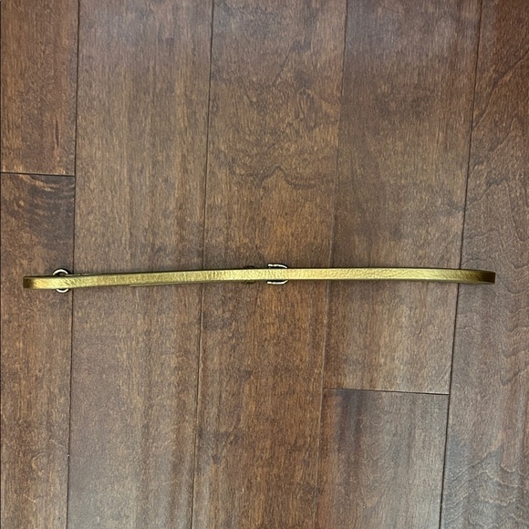 J. Crew Women’s Skinny Gold Bronze Leather Belt, Size Large - Picture 12 of 16